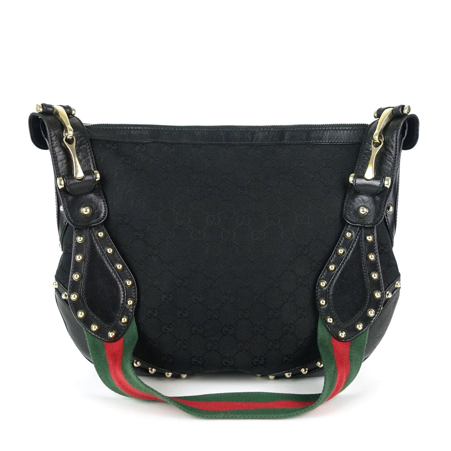 Gucci Pelham Web Monogram Canvas Hobo Bag