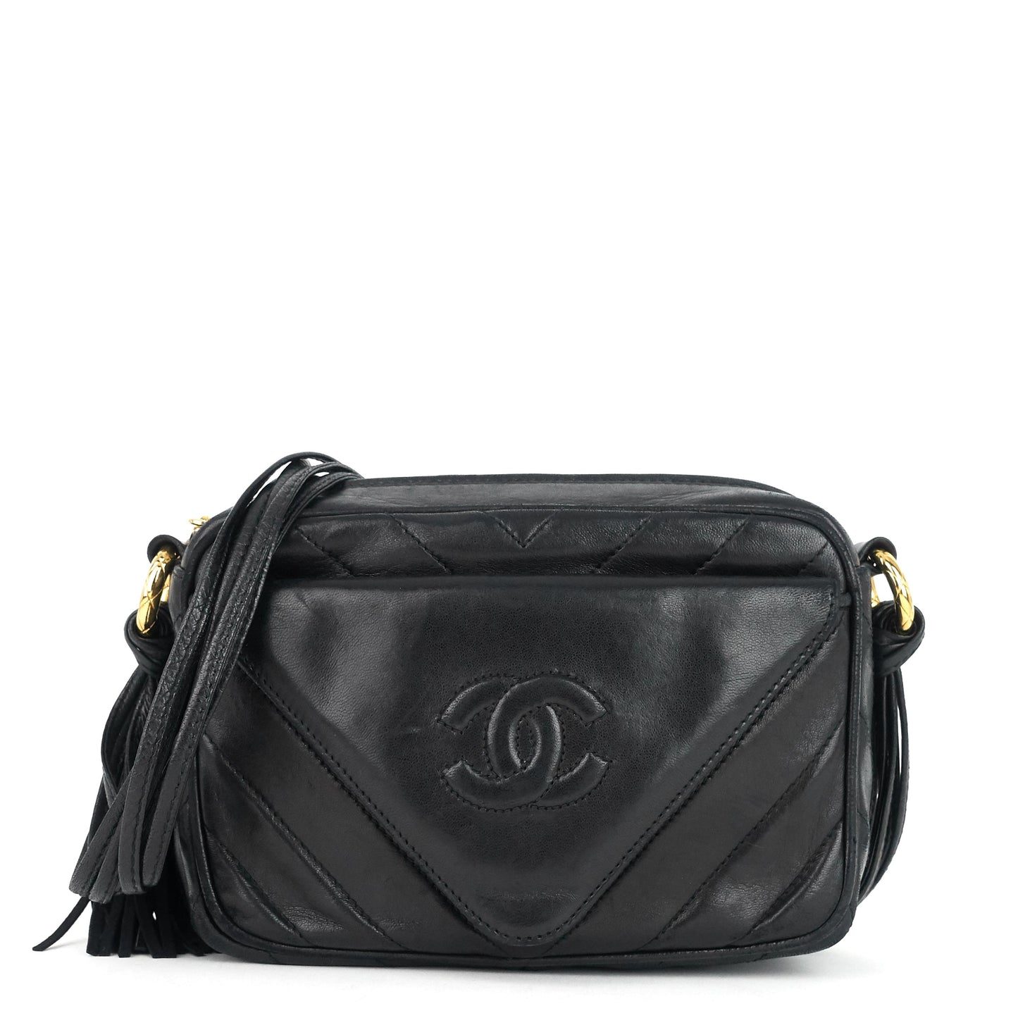 Chanel CC Camera Lambskin Crossbody Bag