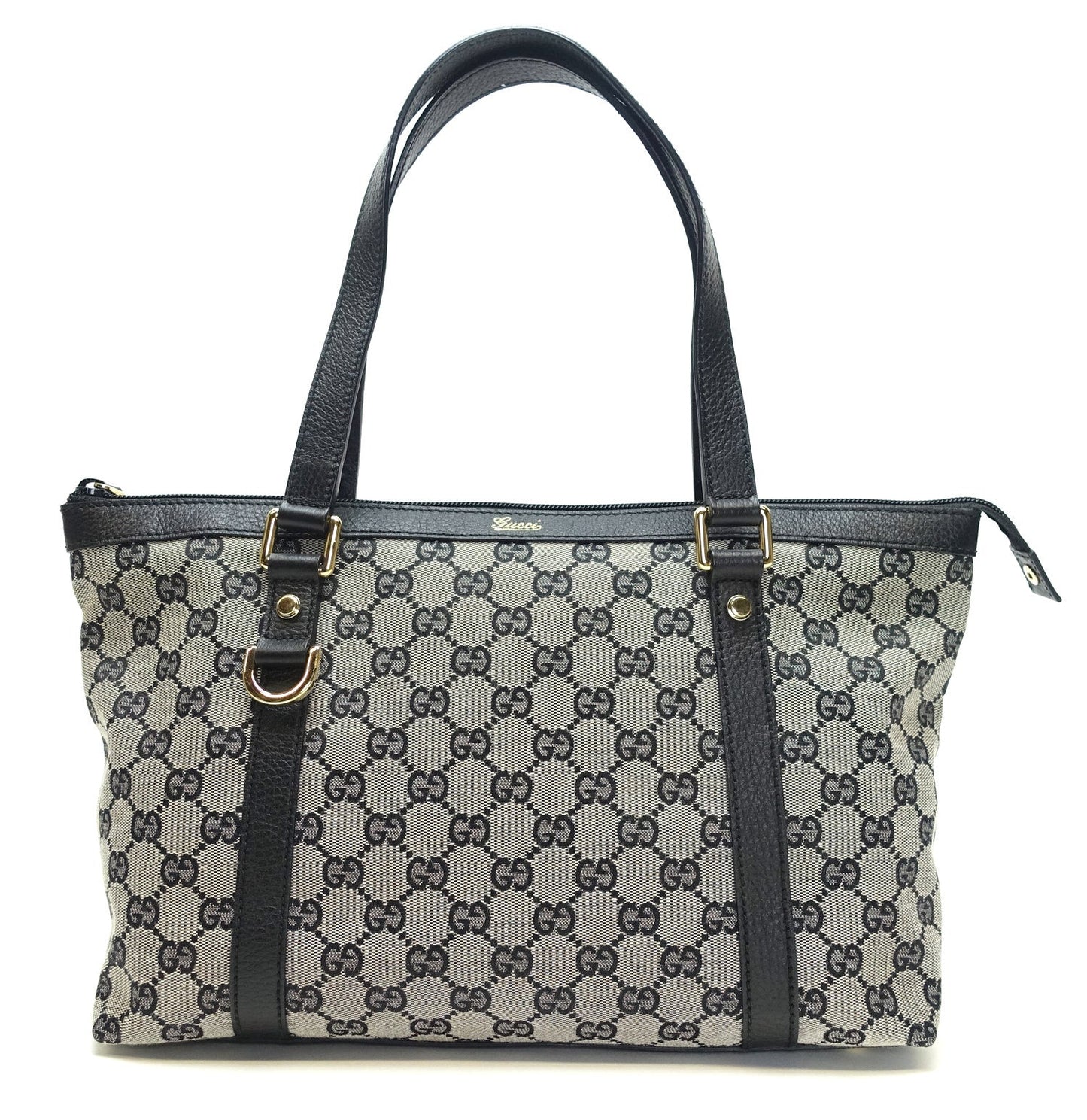 Gucci Abbey Monogram Canvas Zip Tote Bag