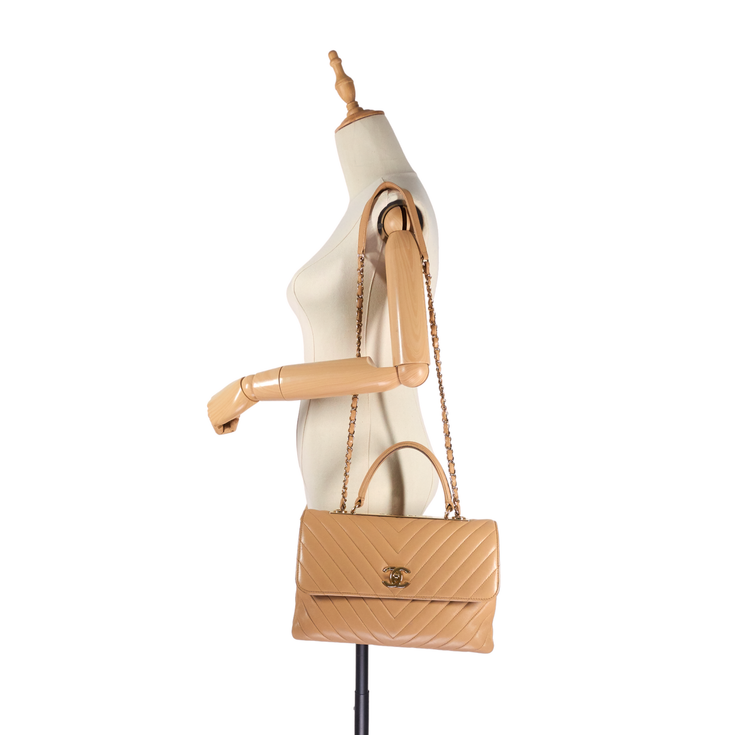 Chanel Trendy CC Chevron Medium Top Handle Leather Bag