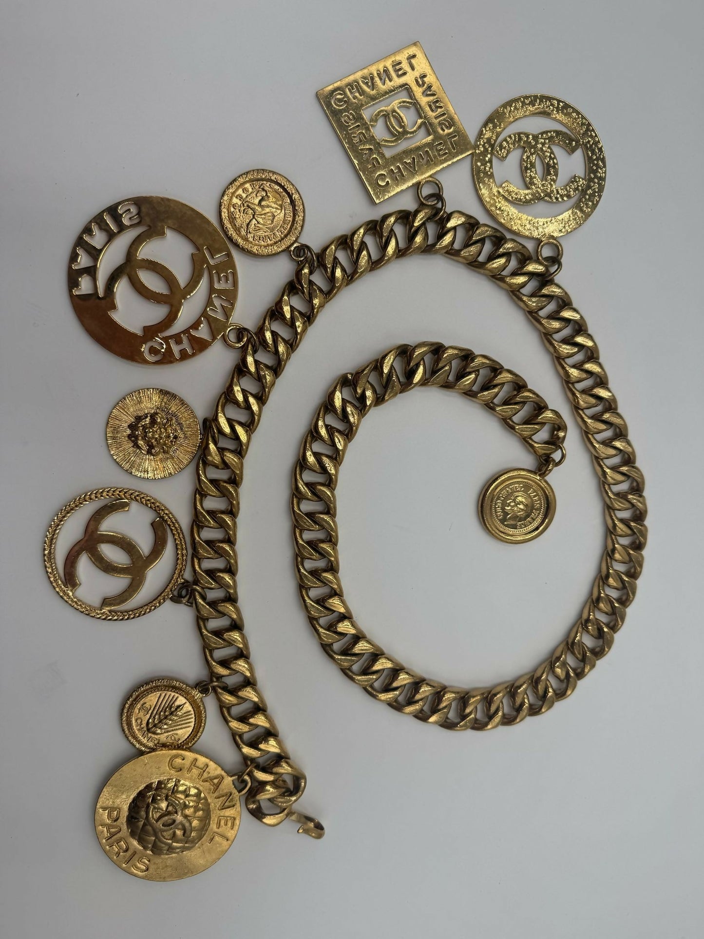 Chanel Iconic Logo Medallion Charm Necklace Belt