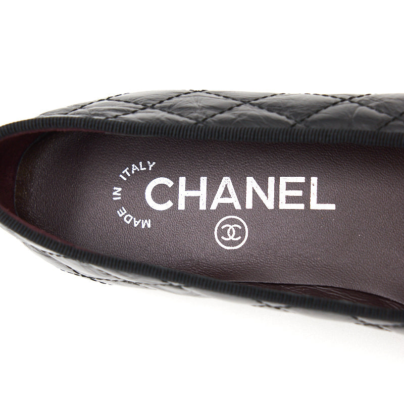 Quilted flats Black Aged Calfskin size 35C