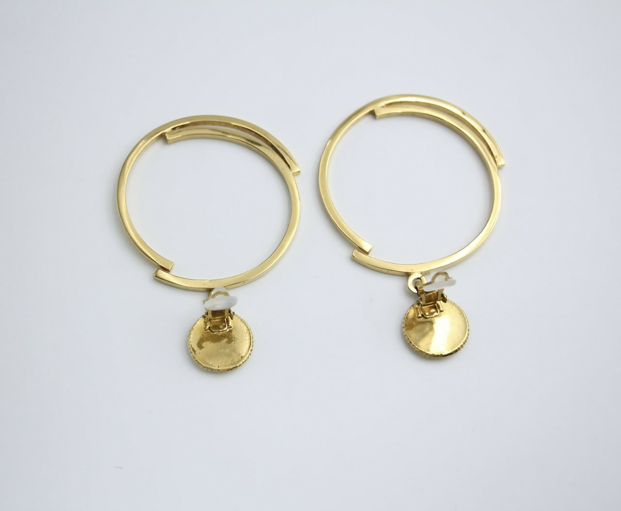 Chanel Vintage 1954-71 Gold-Plated Large Hoop Clip-on Earrings