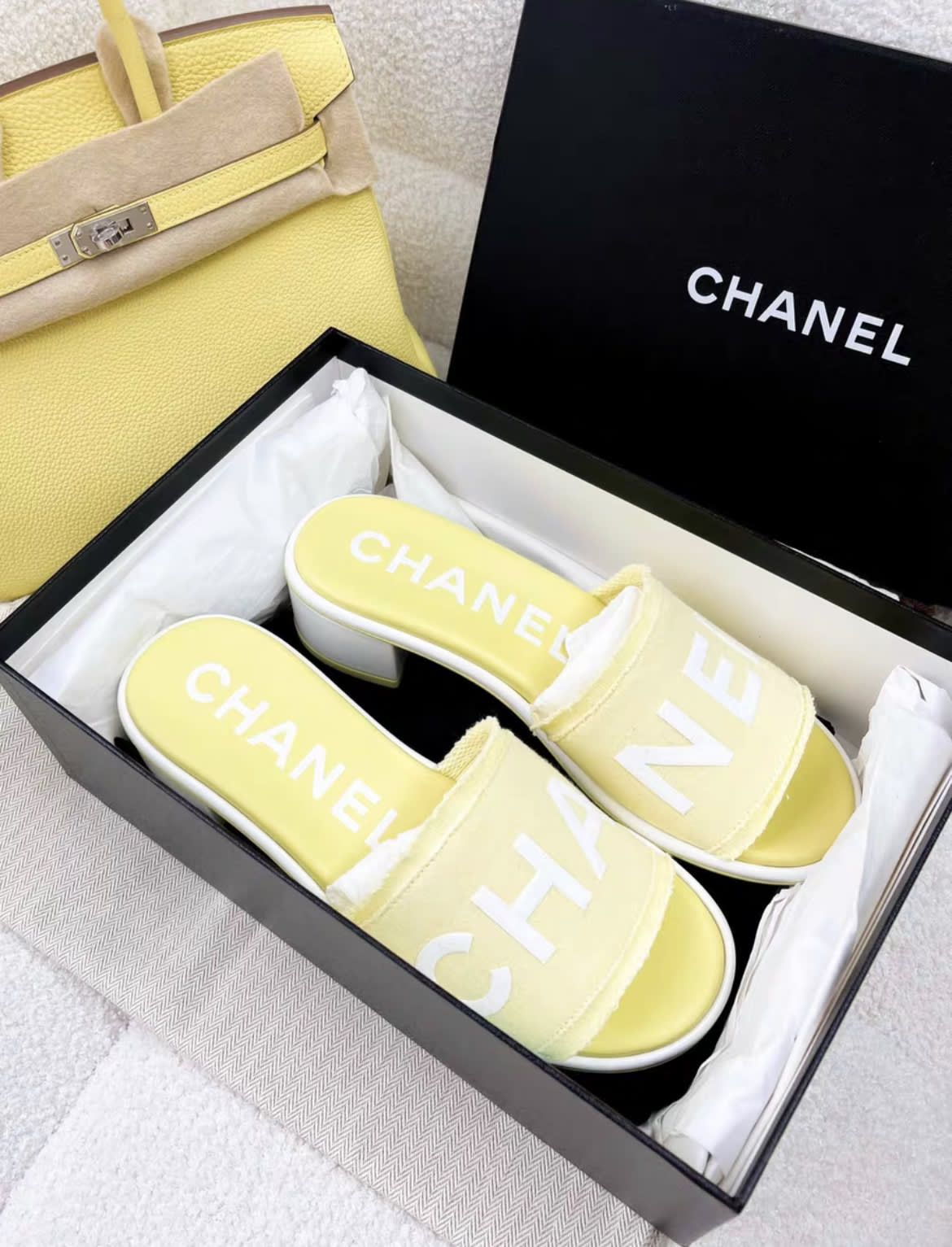 Chanel 24C yellow sandals