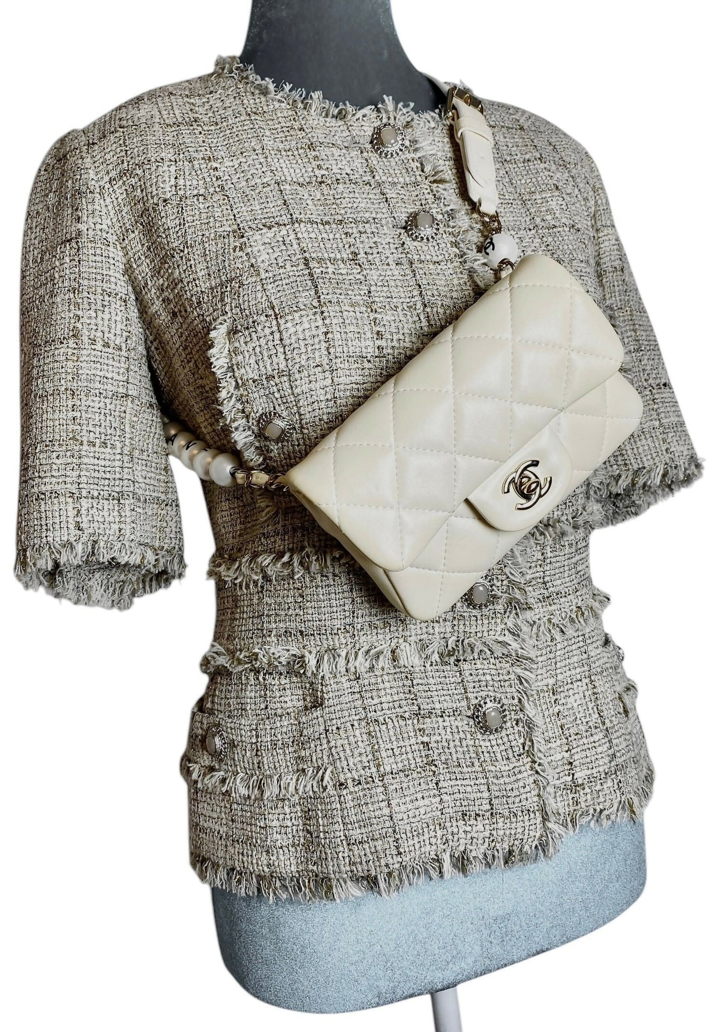 Chanel My Precious Pearls Waist Bag Quilted Lambskin Mini Belt Bag