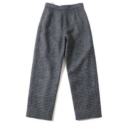 Chanel Wool Tweed Pants COCO Mark Gray 36
