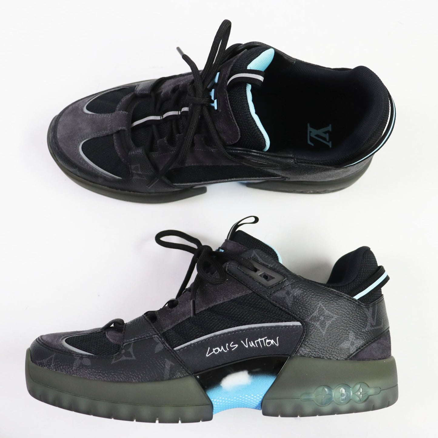 Louis Vuitton Monogram Suede Sneakers Black