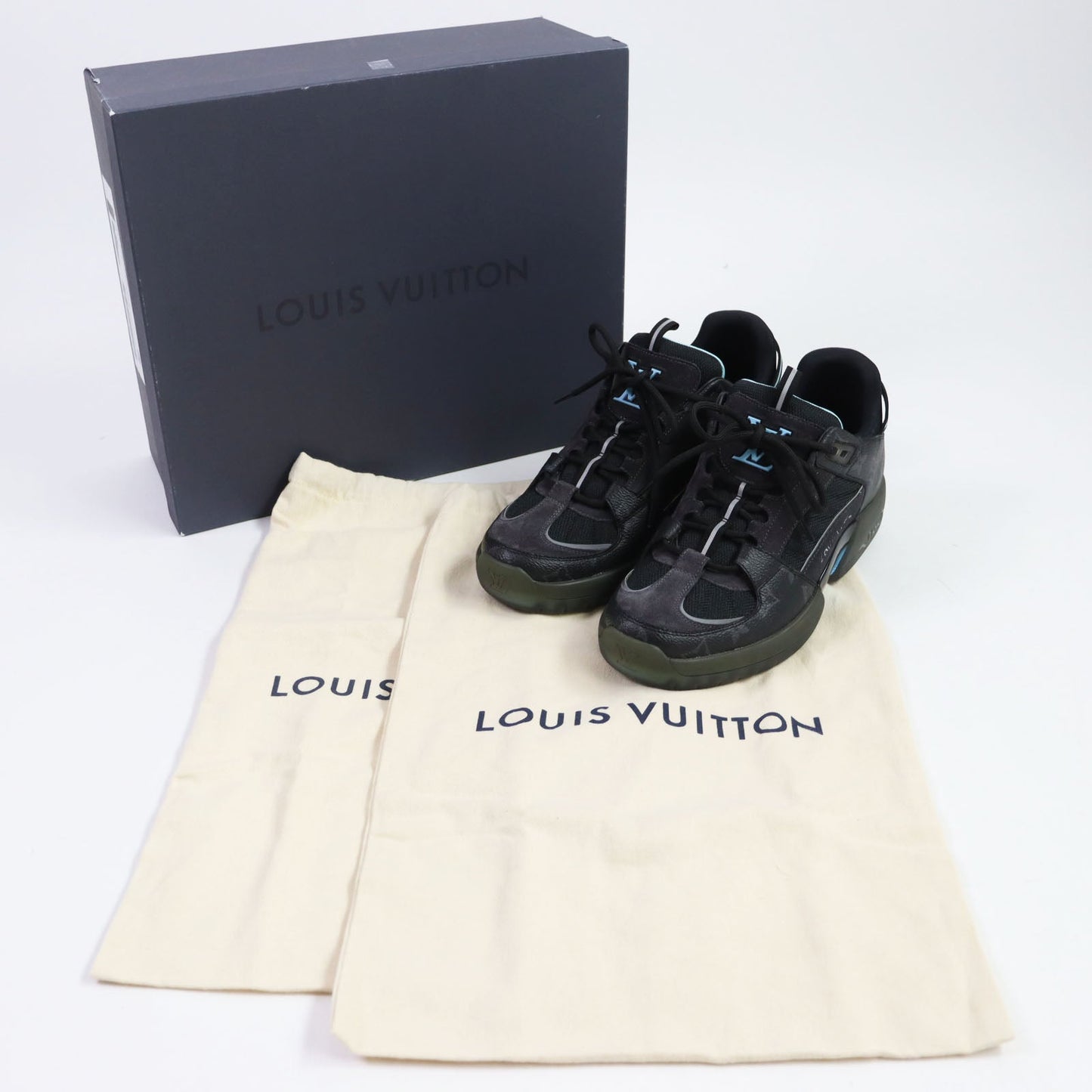 Louis Vuitton Monogram Suede Sneakers Black