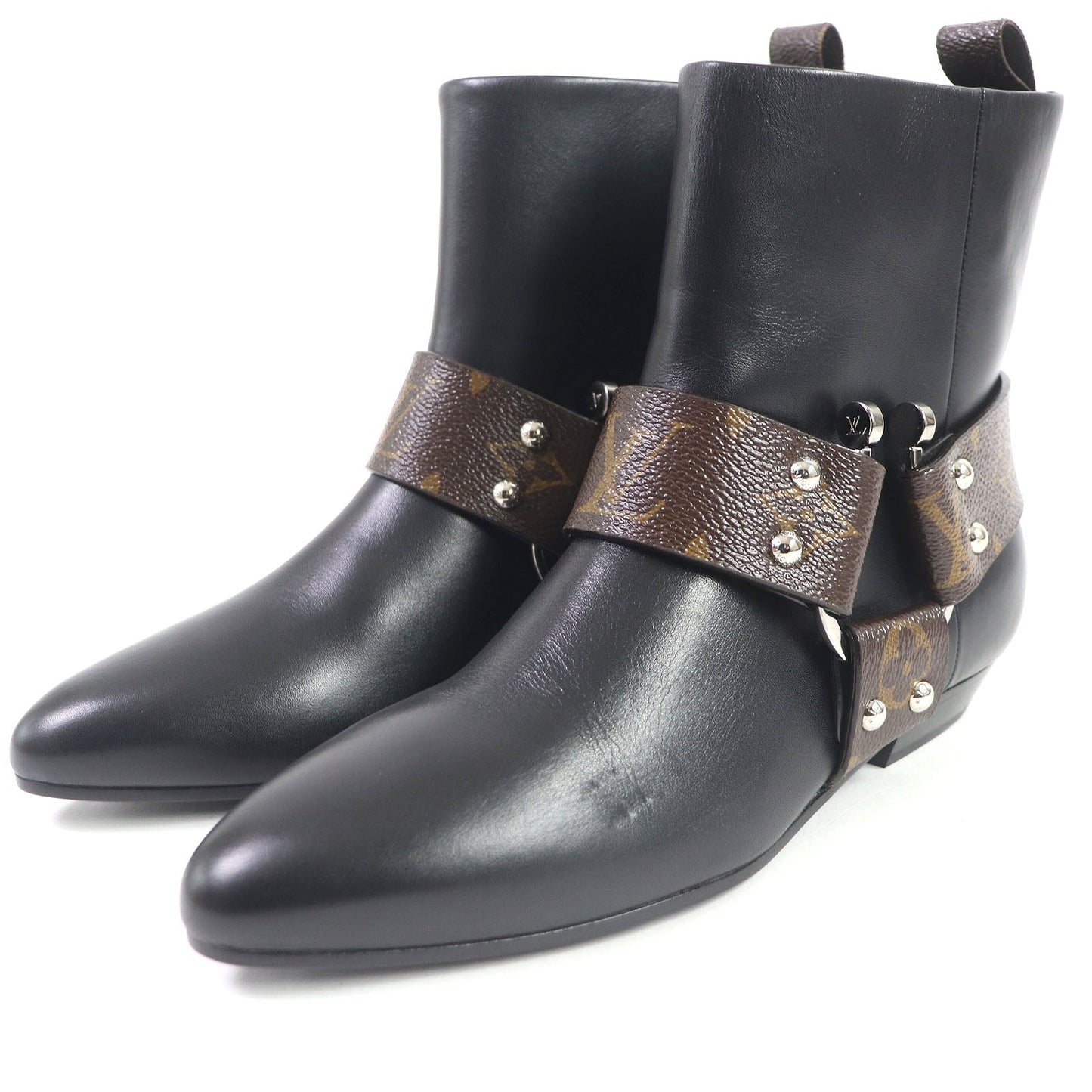Louis Vuitton Monogram Leather Ankle Boots Women