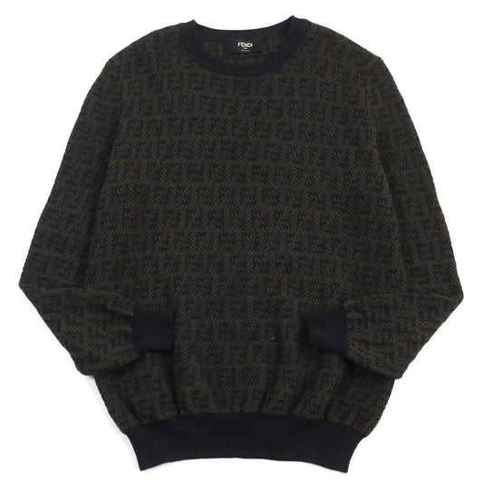 Fendi FF Logo Knit Pullover Wool Cotton Brown