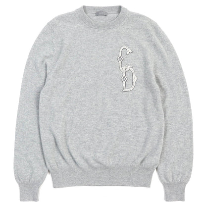 Dior Cashmere CD Interlace Knit Sweater Gray S