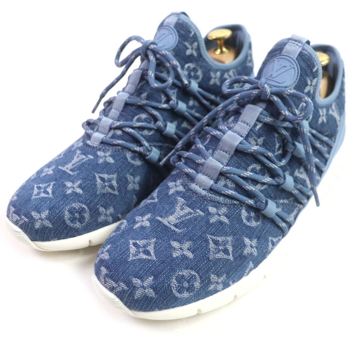 Louis Vuitton Monogram Denim Sneakers Blue 6.5
