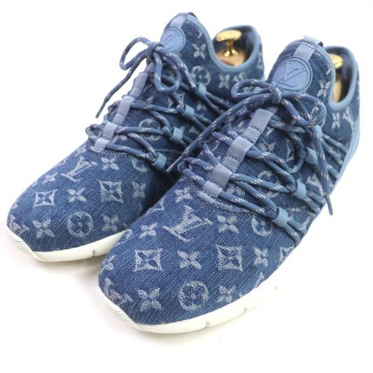 Louis Vuitton Monogram Denim Sneakers Blue 6.5