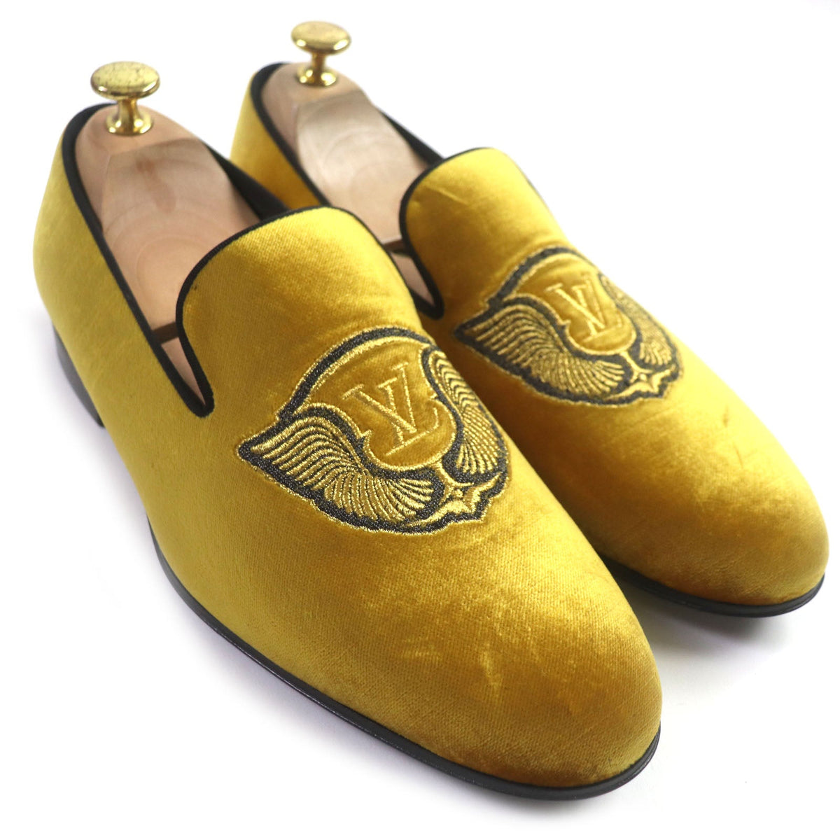 Louis Vuitton Velor Loafers Embroidered Slip-ons
