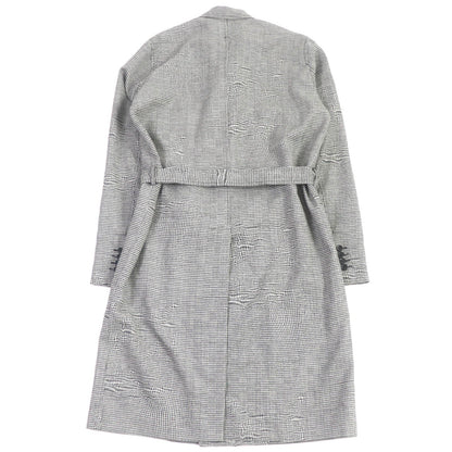 Dior Wool Houndstooth Chesterfield Coat 44