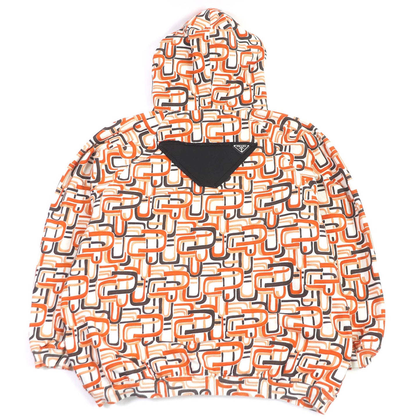 Prada Cotton Triangle Logo Pullover Hoodie M