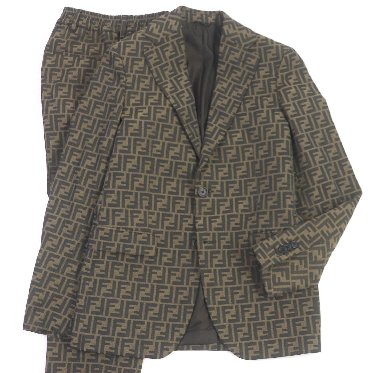 Fendi FF Logo Zucca Print Suit Brown 44