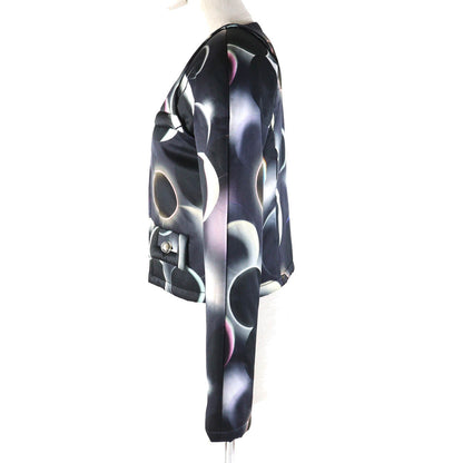 Chanel COCO Mark Button Print Jacket Black 34