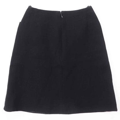 Chanel Vintage Wool Tweed Skirt Black 36