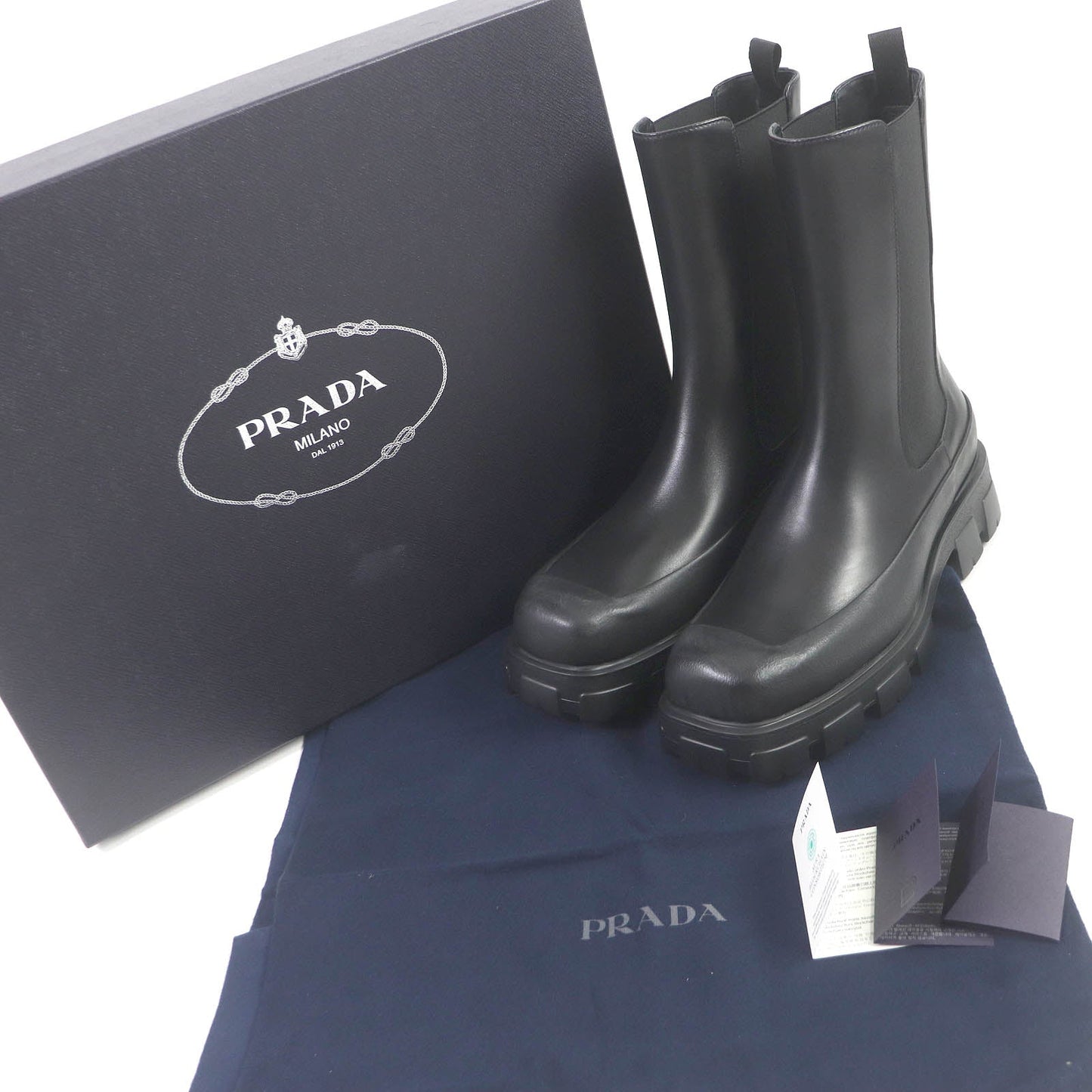 Prada Monolith Leather Chelsea Shoes 2UG007
