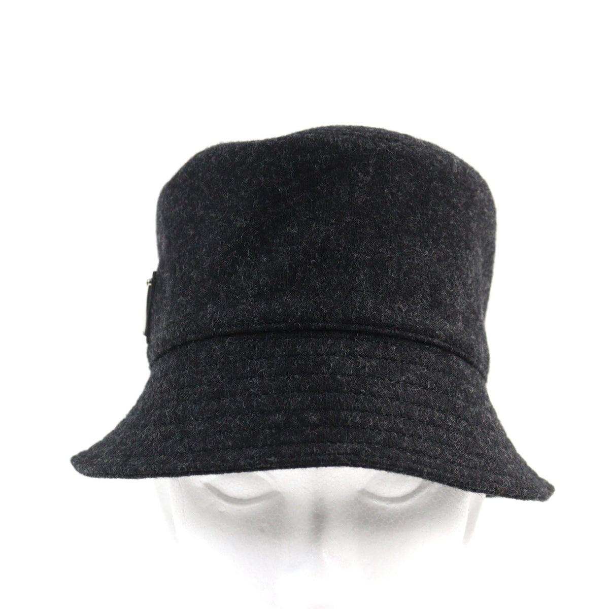 Prada Wool Cotton Triangle Logo Bucket Hat