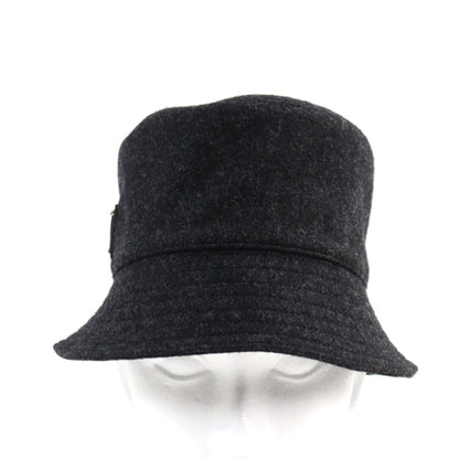 Prada Wool Cotton Triangle Logo Bucket Hat