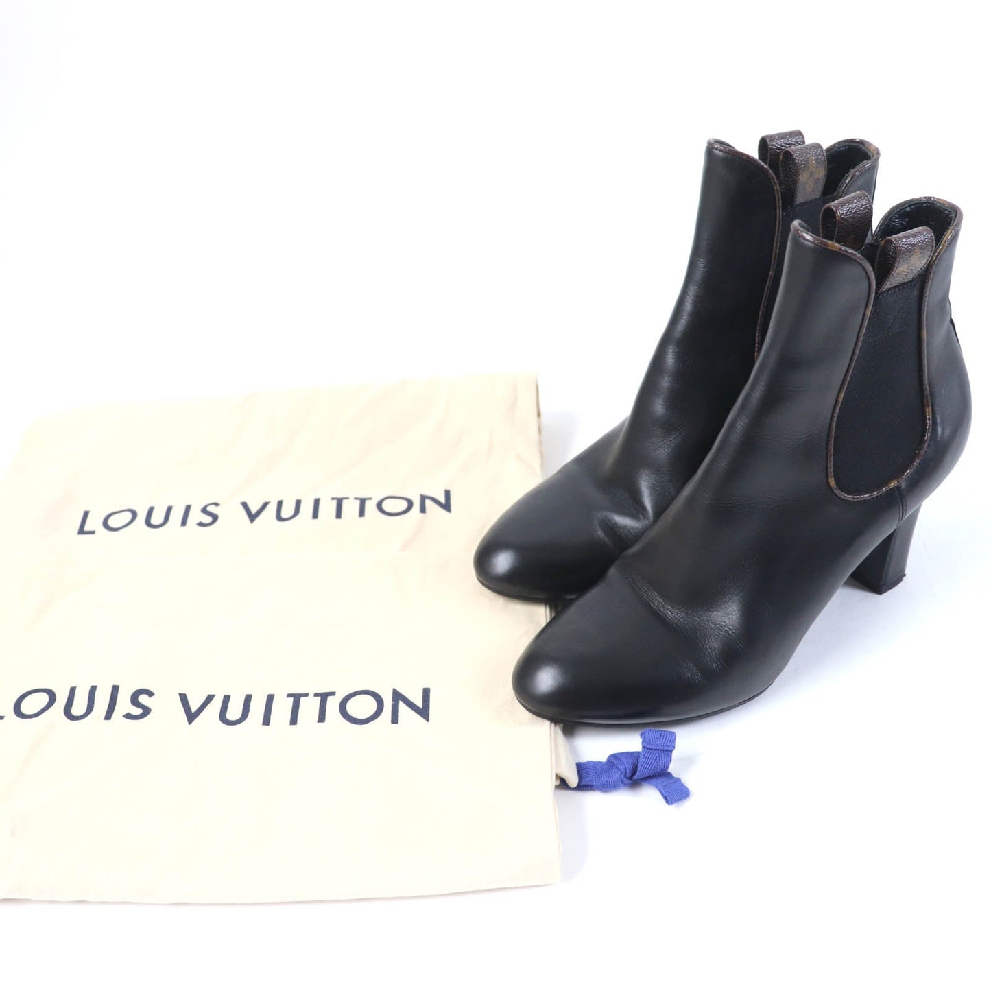 Louis Vuitton Monogram Leather Side Gore Boots