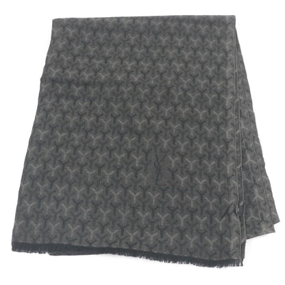 Saint Laurent Cashmere Silk Wool Logo Fringe Scarf