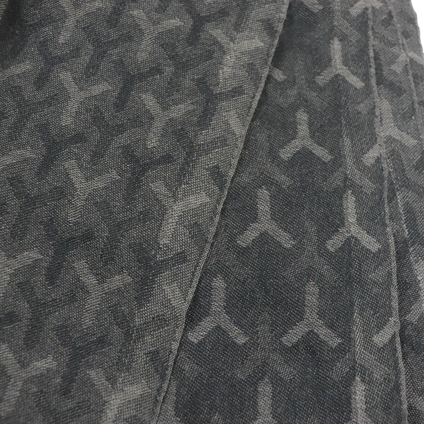 Saint Laurent Cashmere Silk Wool Logo Fringe Scarf