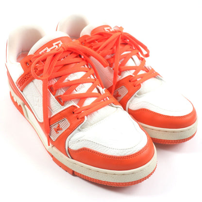 Louis Vuitton Leather Monogram Sneakers Orange White