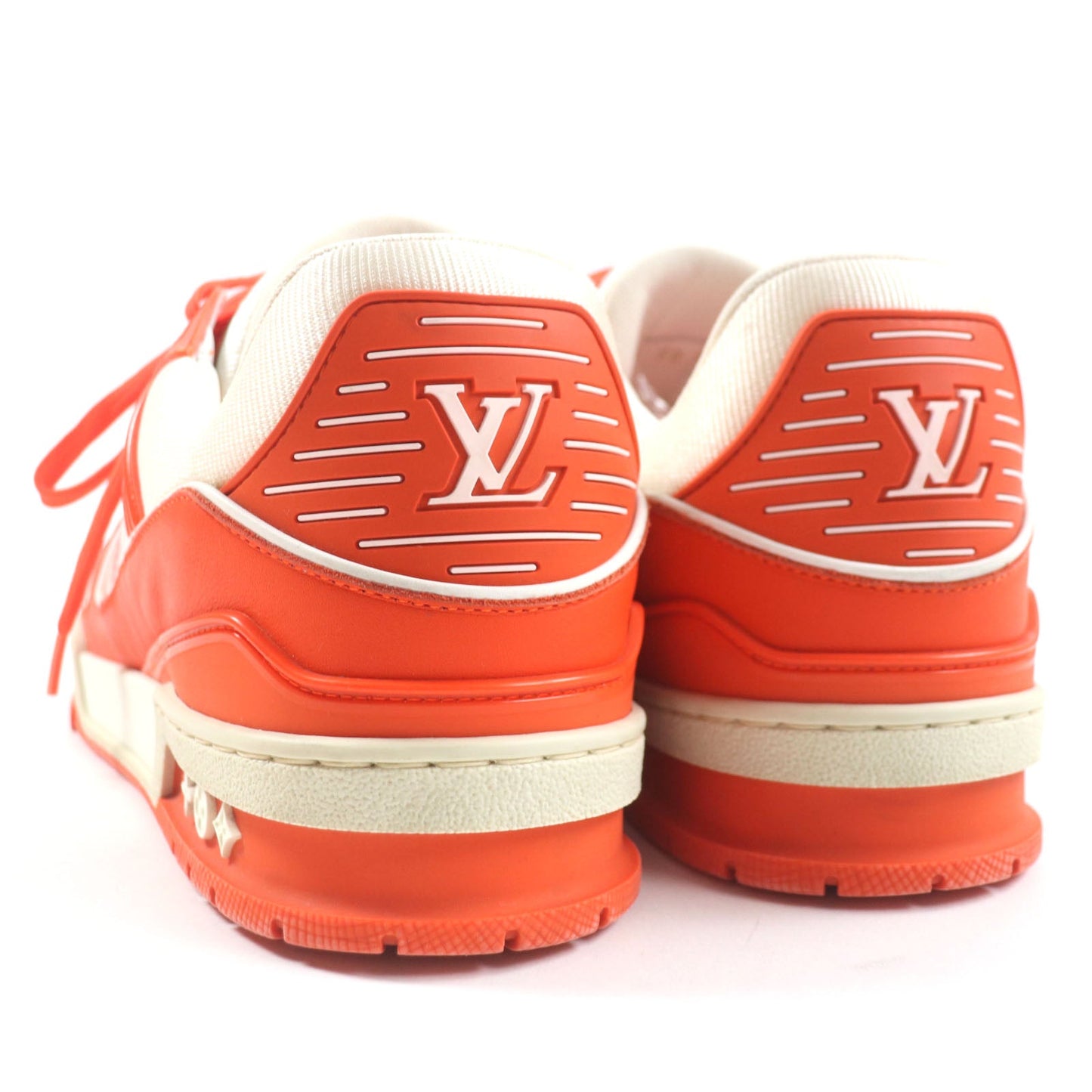 Louis Vuitton Leather Monogram Sneakers Orange White