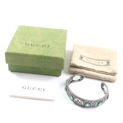GUCCI Crystal Floral G Bangle Silver Bracelet