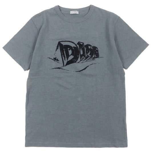 Dior Slub Cotton Jersey T-Shirt Gray S