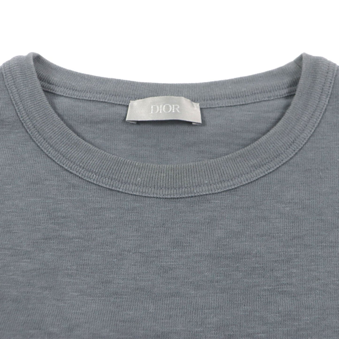 Dior Slub Cotton Jersey T-Shirt Gray S