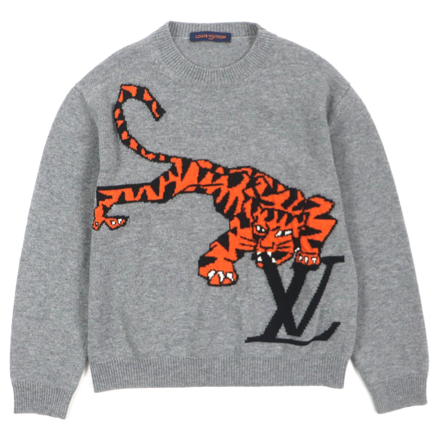 Louis Vuitton Wool Tiger Intarsia Knit Sweater