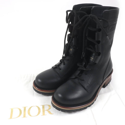 Dior Leather Combat Boots Black 35.5 Women