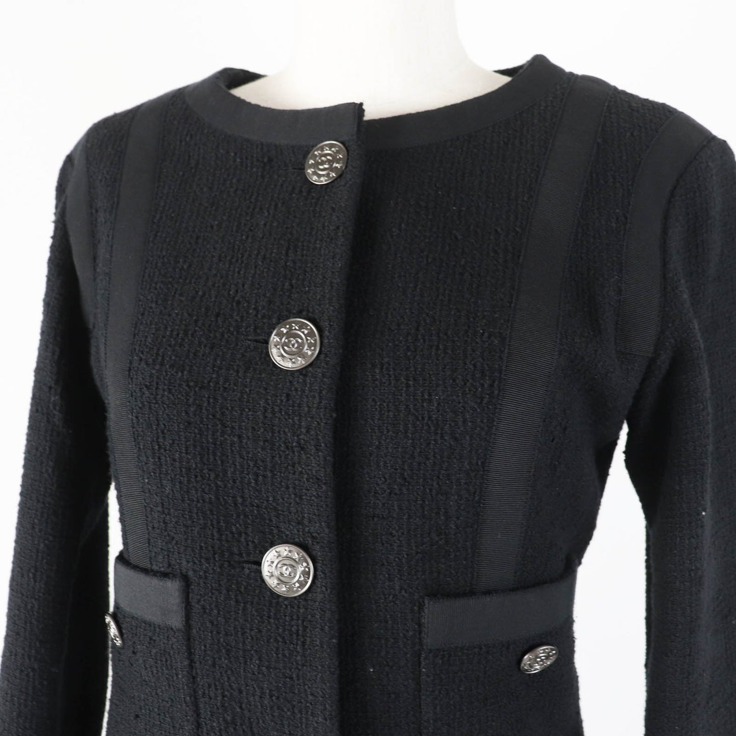Chanel Cotton Silk Tweed Setup Black 36