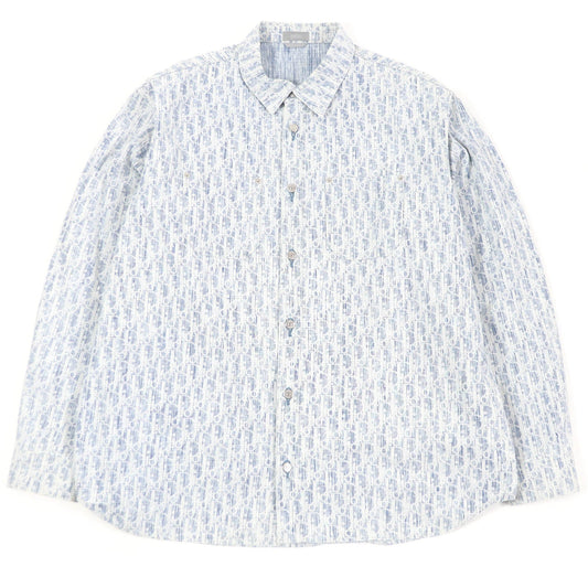 Dior Cotton Oblique Print Denim Shirt