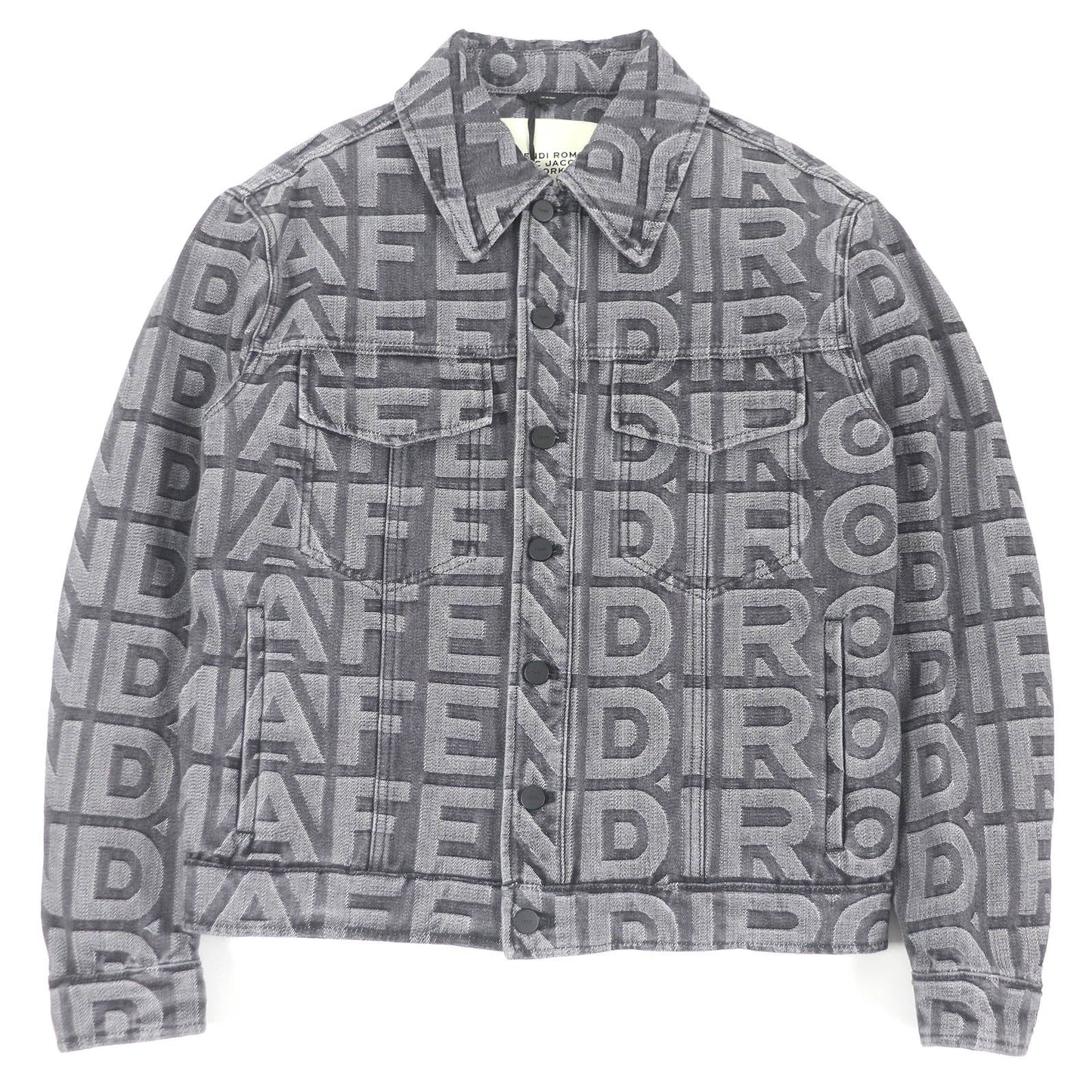 Fendi Marc Jacobs Logo Trucker Jacket Black