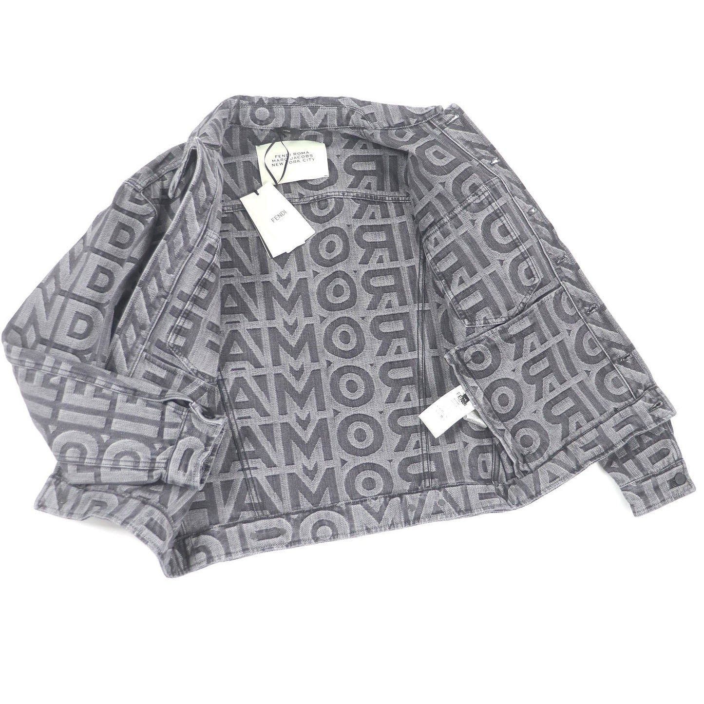Fendi Marc Jacobs Logo Trucker Jacket Black