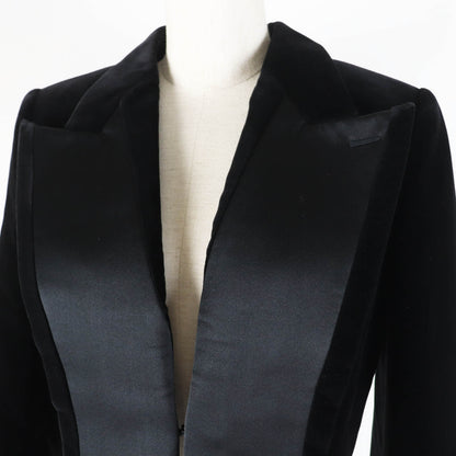 Fendi Velvet Cropped Jacket Black 40 Women