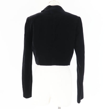 Fendi Velvet Cropped Jacket Black 40 Women