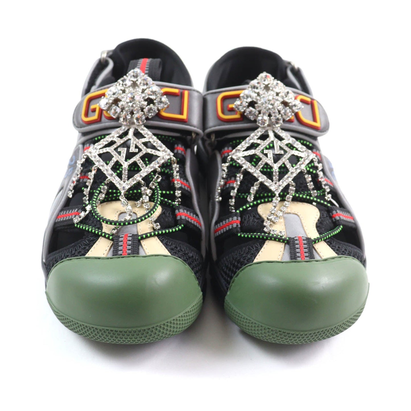 Gucci Beaded logo design Leather Sandals