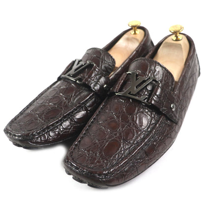 Louis Vuitton Crocodile Loafers Dark Brown