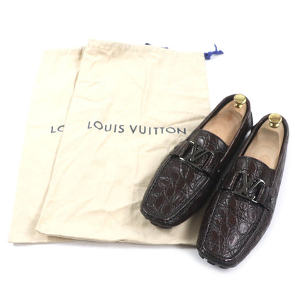 Louis Vuitton Crocodile Loafers Dark Brown