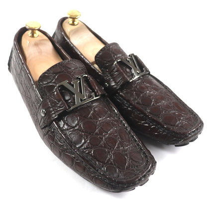 Louis Vuitton Crocodile Loafers Dark Brown