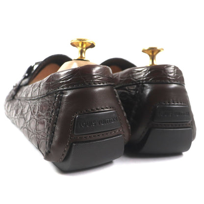 Louis Vuitton Crocodile Loafers Dark Brown