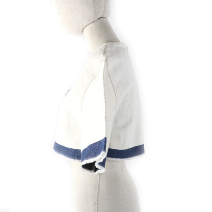 Prada Logo Cropped Denim Top GFT012