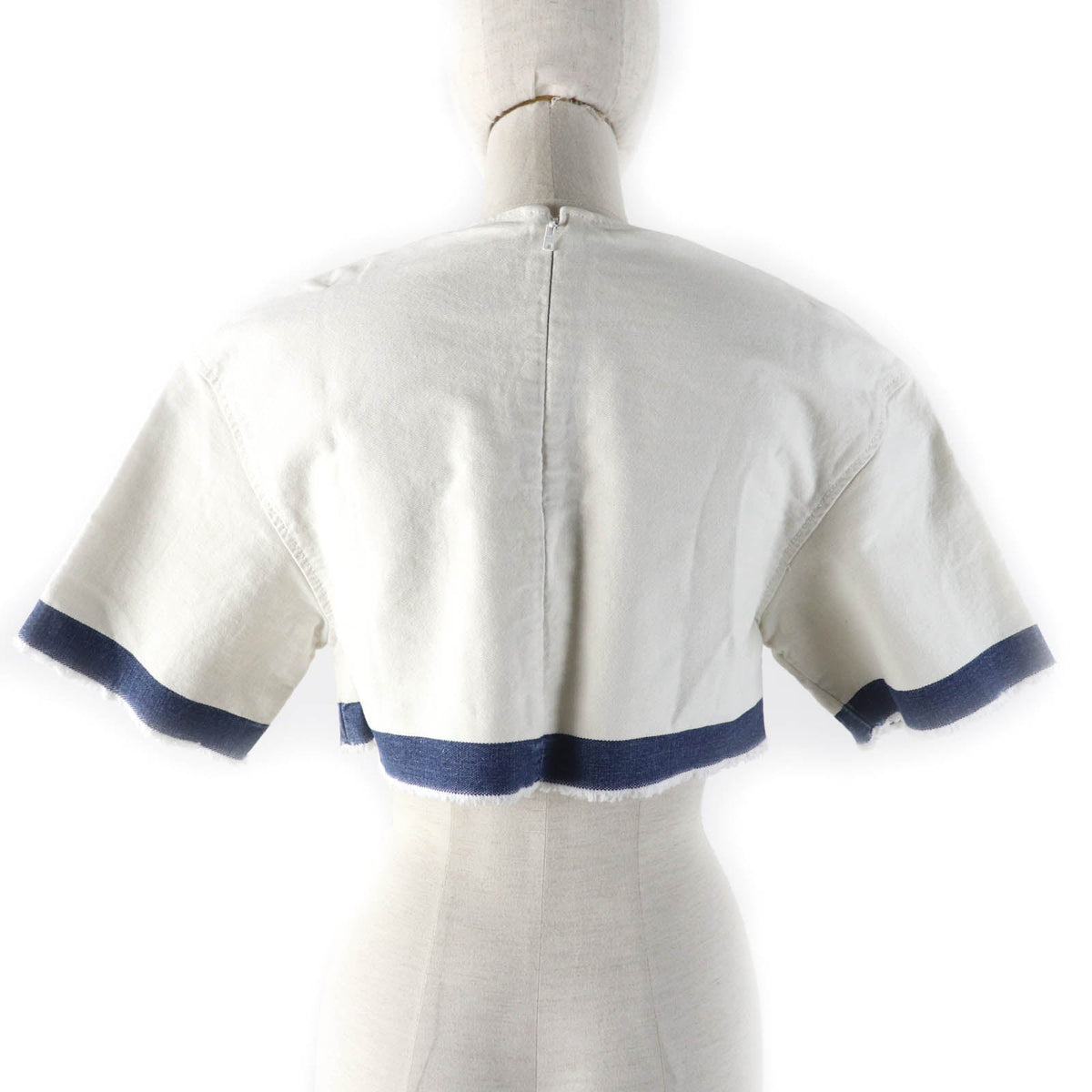 Prada Logo Cropped Denim Top GFT012