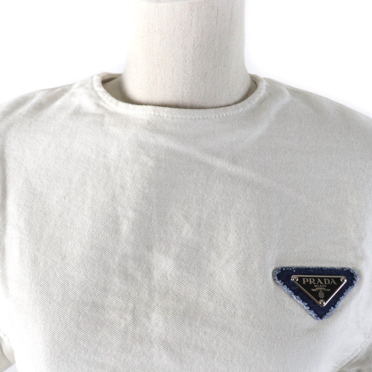 Prada Logo Cropped Denim Top GFT012